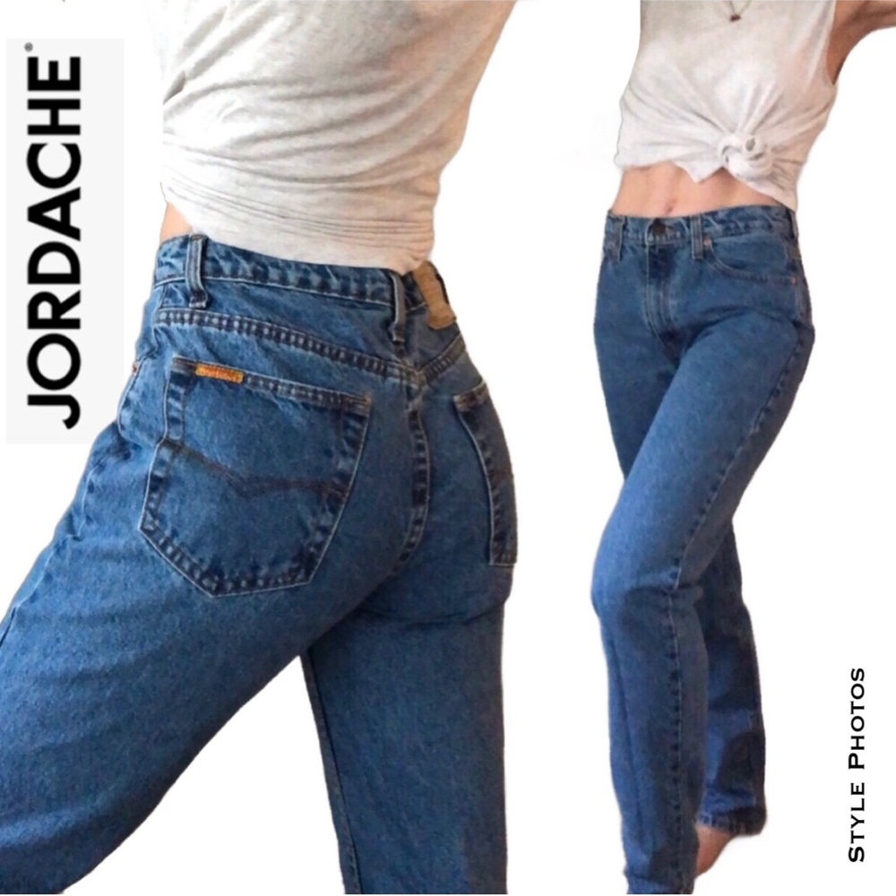W27/28 L32 Jordache Vintage Classic Slimming Fit High Rise Tapered Leg Jeans - Picture 17 of 17
